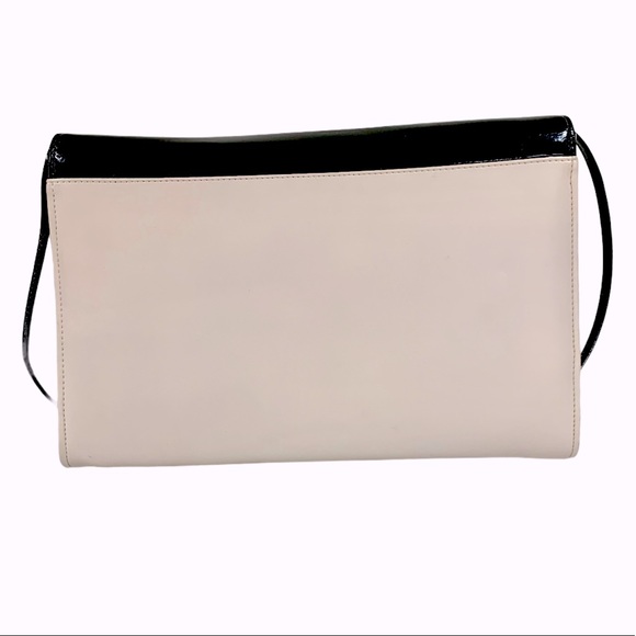 CLASSY Purse Two Tone Black Beige Shoulder Bag or Clutch 11x7x2 - Picture 2 of 9